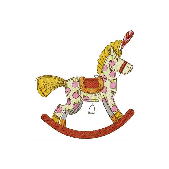 Spotty rocking horse  embroidery design - Embroidery Design