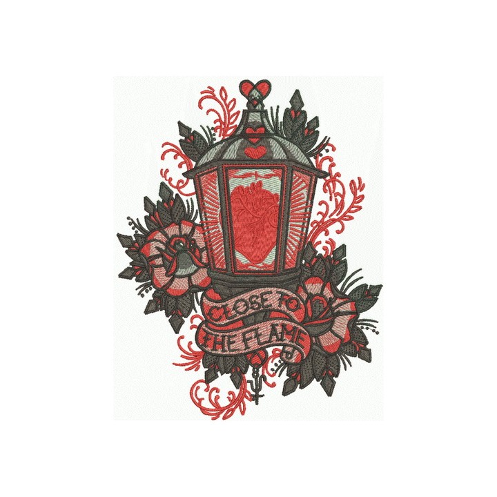 Close to the flame embroidery design - Embroidery Design