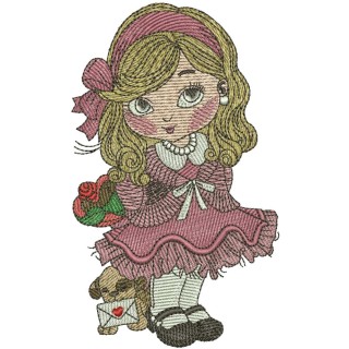 Little cute girl 5 embroidery design - Embroidery Design