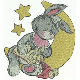 Sleeping bunny 2 embroidery design - Embroidery Design