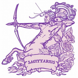 Zodiac sign Sagittarius 5 embroidery design - Embroidery Design