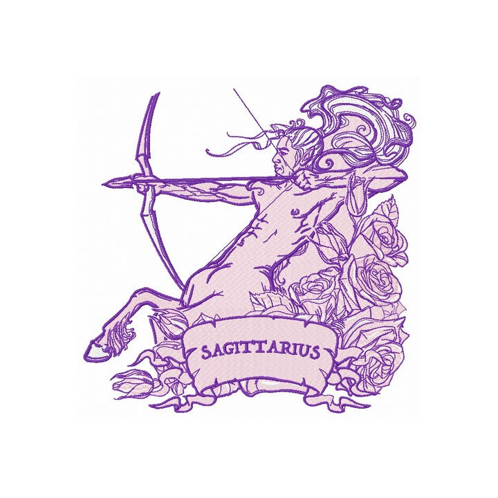 Zodiac sign Sagittarius 5 embroidery design - Embroidery Design