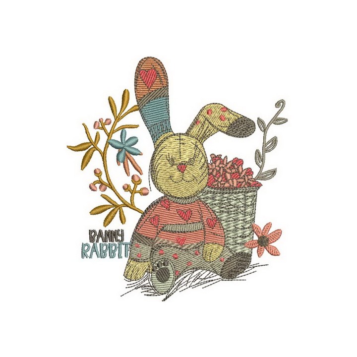 Banny rabbit embroidery design - Embroidery Design