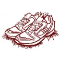 Sneakers sketch embroidery design showcasing a playful and artistic pattern for spring-themed projects.