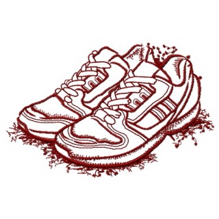 Sneakers sketch embroidery design - Embroidery Design