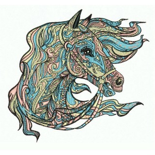 Mosaic horse 8 embroidery design - Embroidery Design