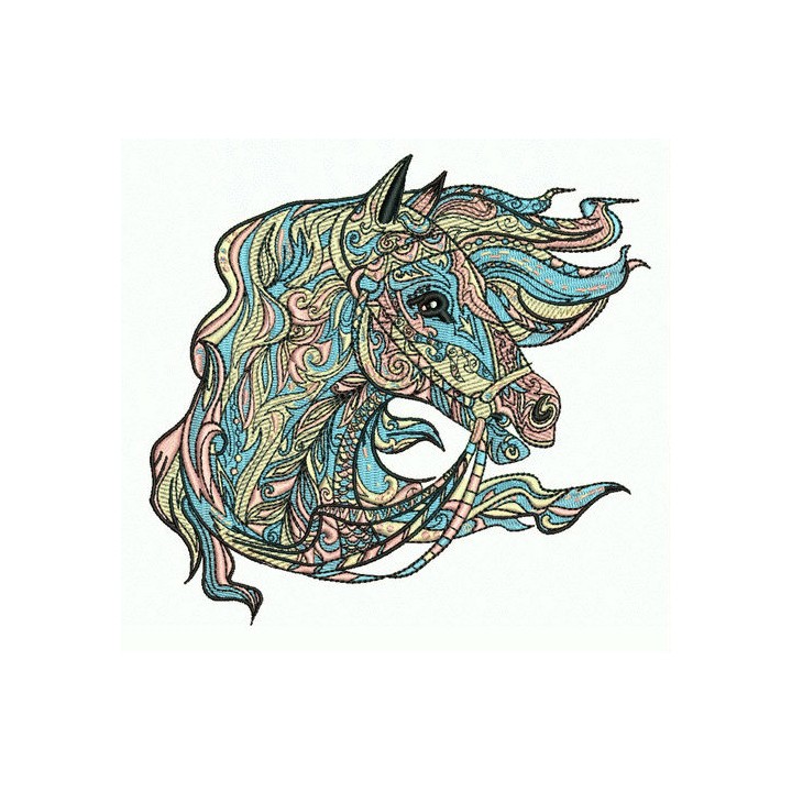 Mosaic horse 8 embroidery design - Embroidery Design
