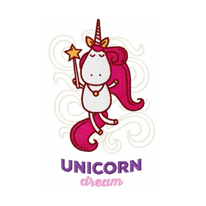 Unicorn dream embroidery design - Embroidery Design