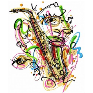 Saxophone embroidery design - Embroidery Design