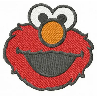 Elmo Sesame Street embroidery design featuring a cheerful Elmo character, ideal for children's garments and accessories.