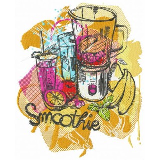 Smoothie embroidery design - Embroidery Design