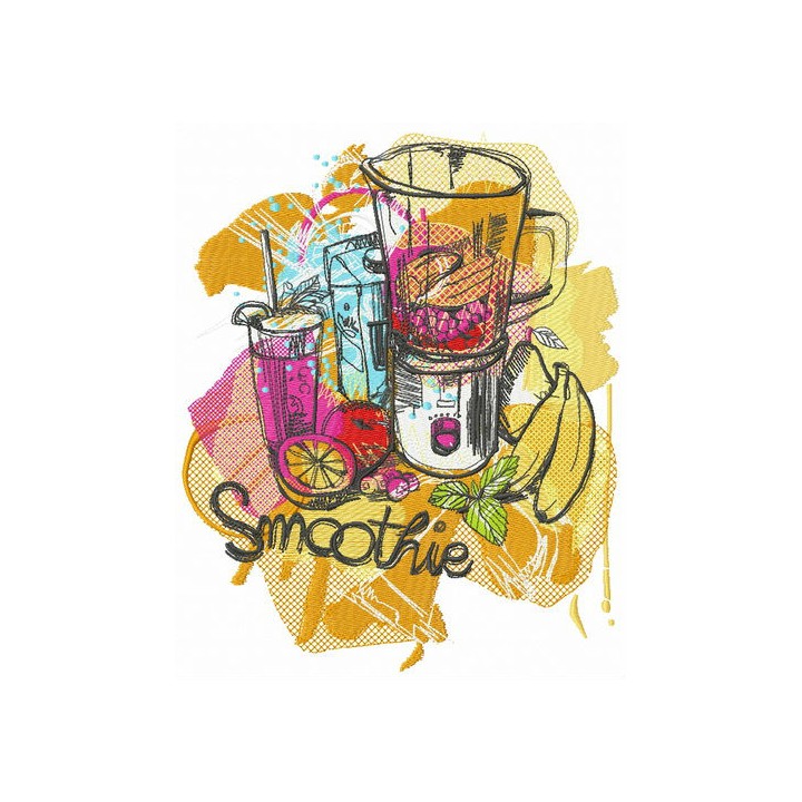 Smoothie embroidery design - Embroidery Design
