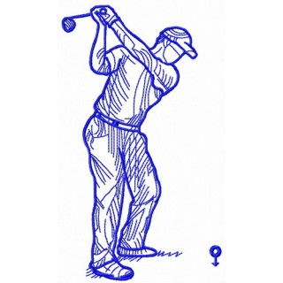 Golfer swungs embroidery design - Embroidery Design