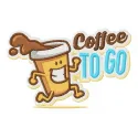 Coffee to go embroidery design featuring a stylish cup motif, perfect for stitching on tote bags or t-shirts.