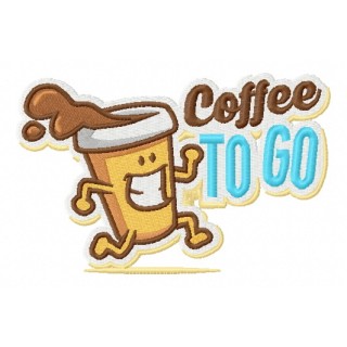 Coffee to go embroidery design - Embroidery Design