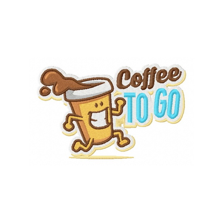 Coffee to go embroidery design - Embroidery Design