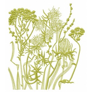 Field grass silhouettes embroidery design - Embroidery Design