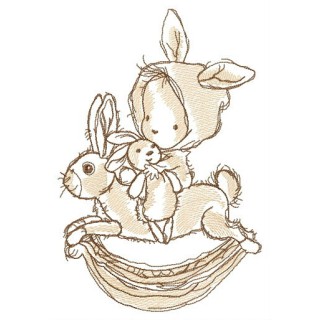 Riding rabbit embroidery design - Embroidery Design