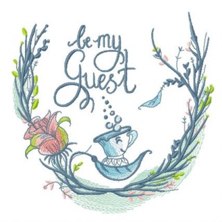 Tiny tea cup embroidery design - Embroidery Design