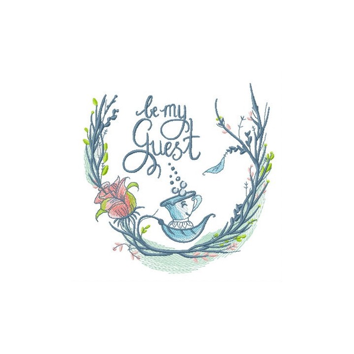 Tiny tea cup embroidery design - Embroidery Design