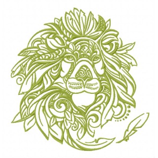 Feathered lion embroidery design - Embroidery Design