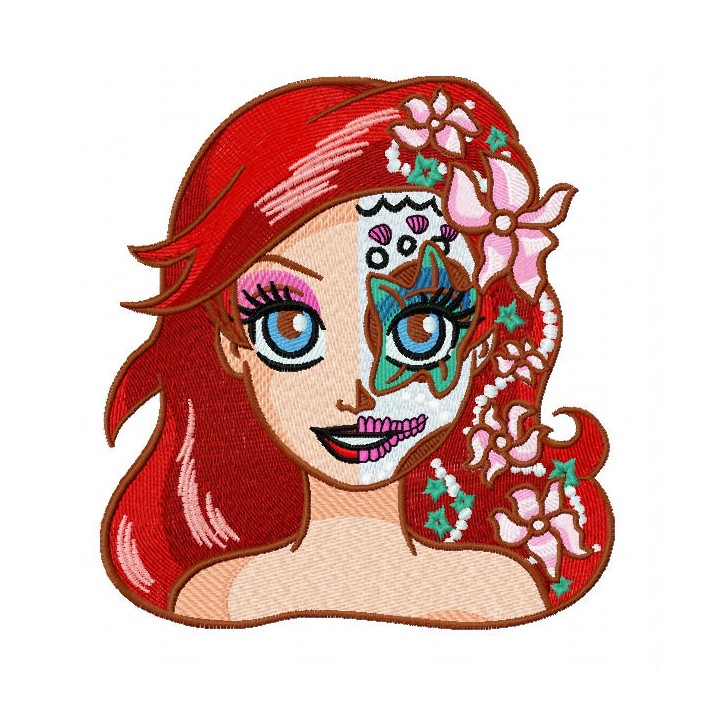 Fancy Ariel embroidery design - Embroidery Design