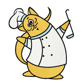 Chef cat 12 embroidery design - Embroidery Design