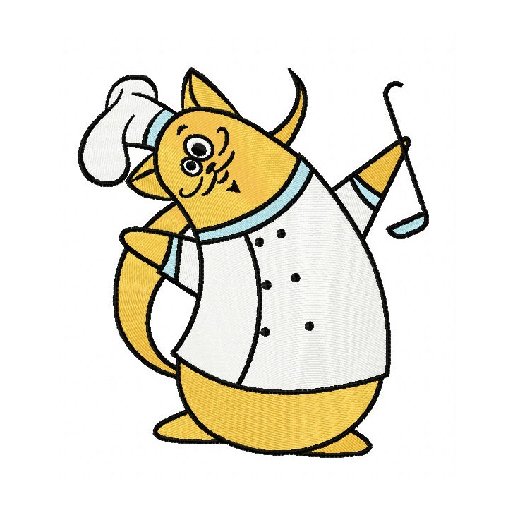 Chef cat 12 embroidery design - Embroidery Design