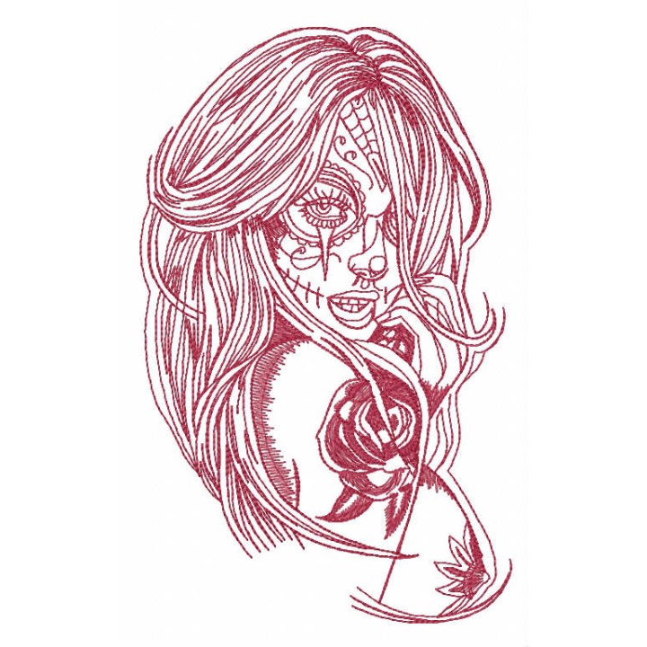 Naked fancy girl embroidery design - Embroidery Design