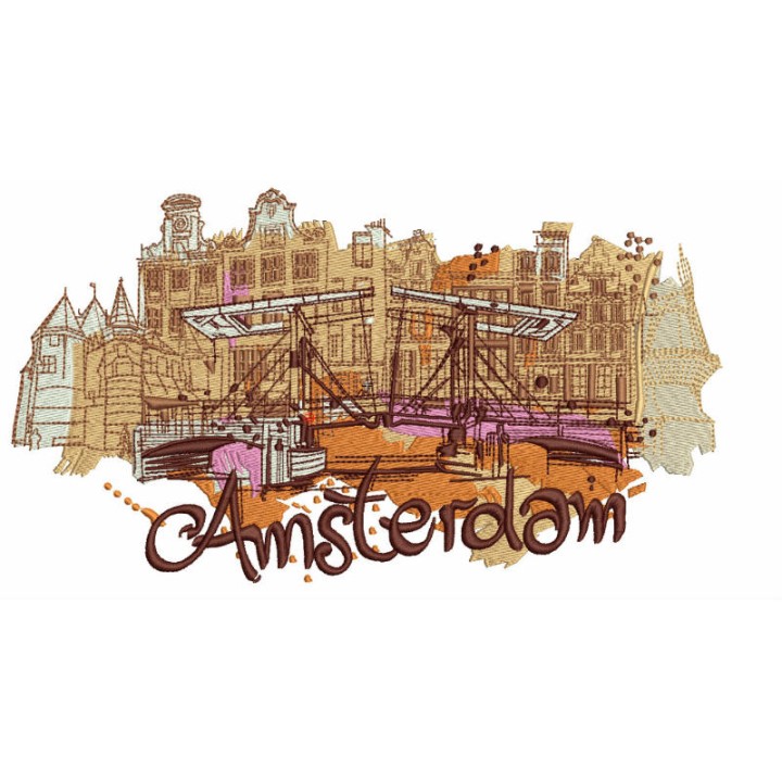 Amsterdam embroidery design - Embroidery Design