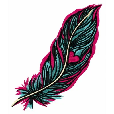 Preview of Feather 37 embroidery design featuring elegant wings, ideal for embellishing textiles like t-shirts and bags.