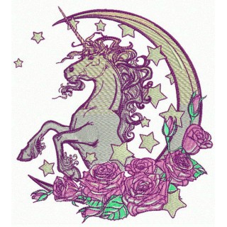 Moonlight unicorn embroidery design - Embroidery Design