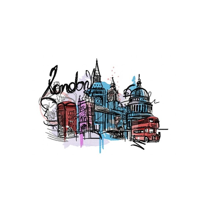 London 6 embroidery design - Embroidery Design