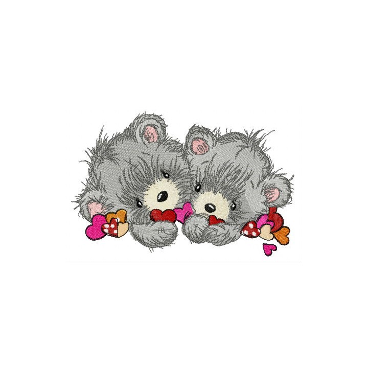 Couple of bears embroidery design - Embroidery Design