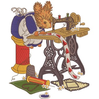 Squirrel sewing embroidery design - Embroidery Design