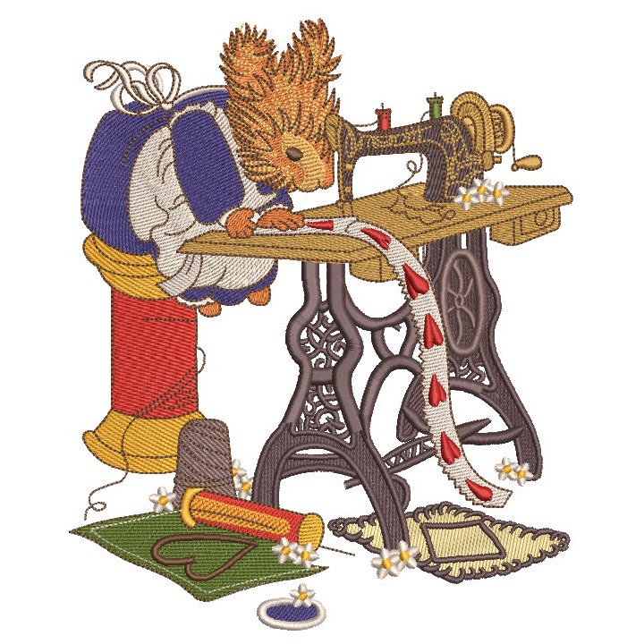 Squirrel sewing embroidery design - Embroidery Design