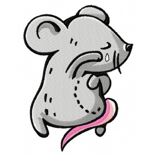 Tiny mouse crying embroidery design - Embroidery Design