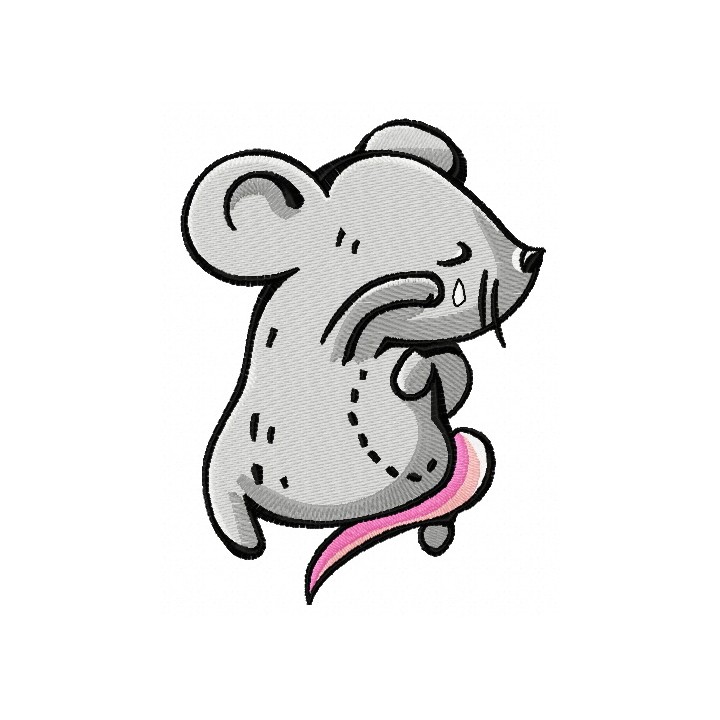 Tiny mouse crying embroidery design - Embroidery Design