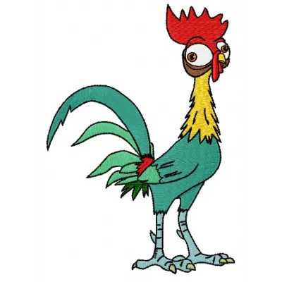 Heihei embroidery design featuring the beloved character from Moana, perfect for creating fun stitched motifs.