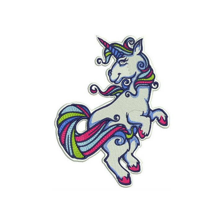 Unicorn with pink hooves embroidery design - Embroidery Design