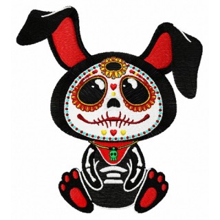 Skeleton bunny embroidery design - Embroidery Design