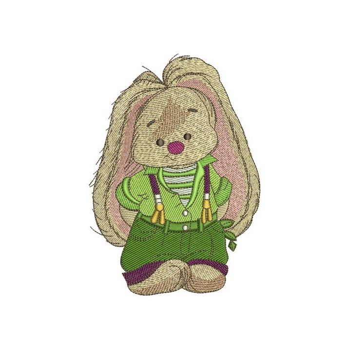Bunny Mi the gardener embroidery design - Embroidery Design