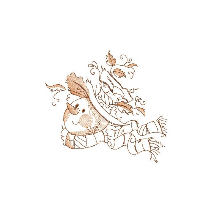 Snowman's winter mood embroidery design - Embroidery Design