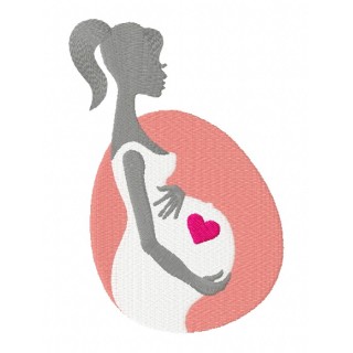 Pregnant embroidery design - Embroidery Design