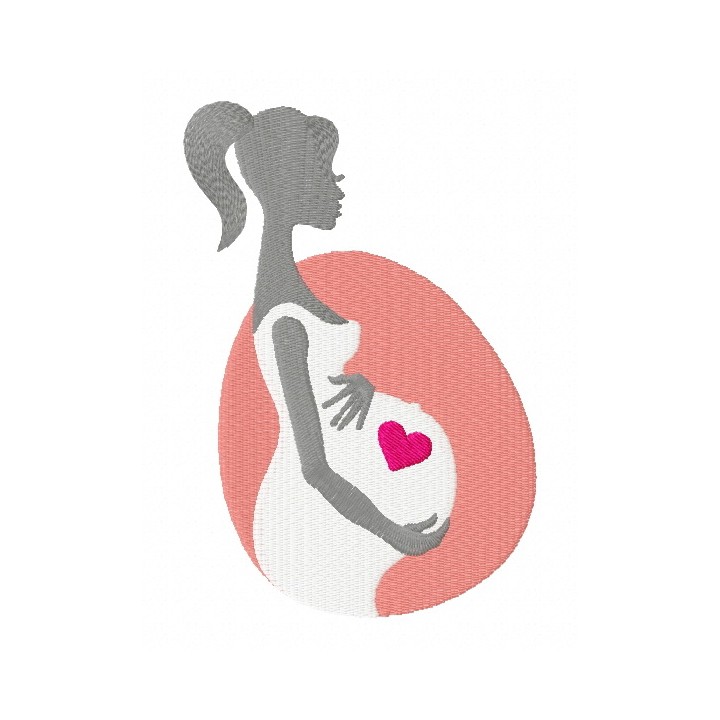 Pregnant embroidery design - Embroidery Design