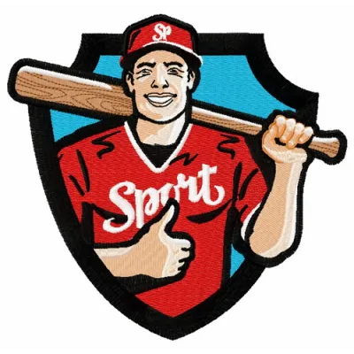 Baseball player 17 embroidery design showcasing a dynamic player ready to hit, perfect for sports-themed projects.