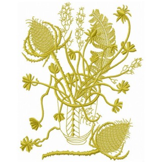 Prickles in vase embroidery design - Embroidery Design