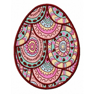 Mosaic egg embroidery design - Embroidery Design
