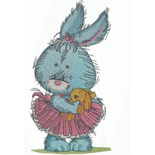 Bunny the ballerina embroidery design - Embroidery Design