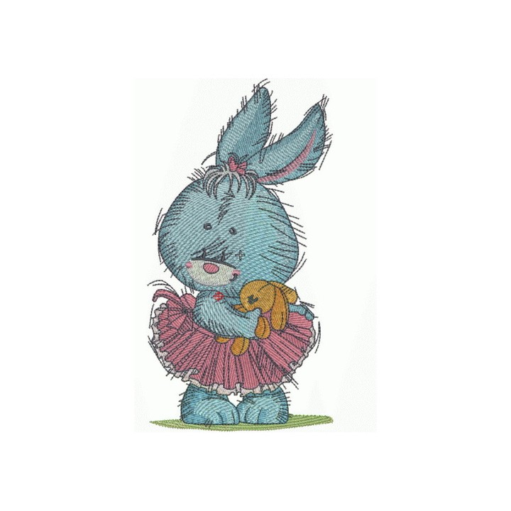 Bunny the ballerina embroidery design - Embroidery Design